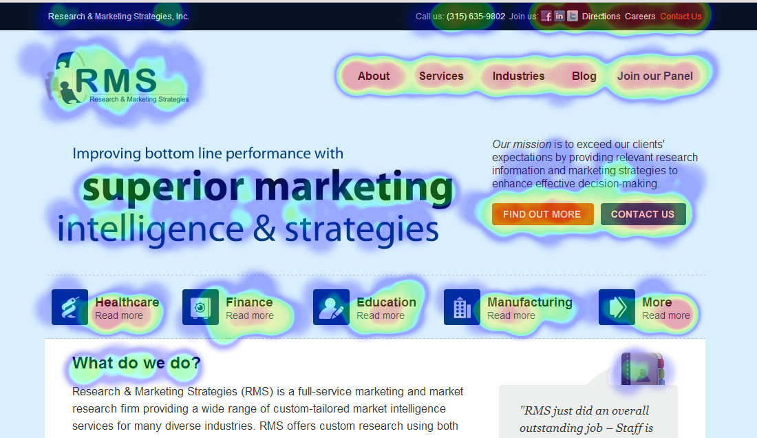 Website Usability Research | Heat Maps & In-Depth Interviews - RMS